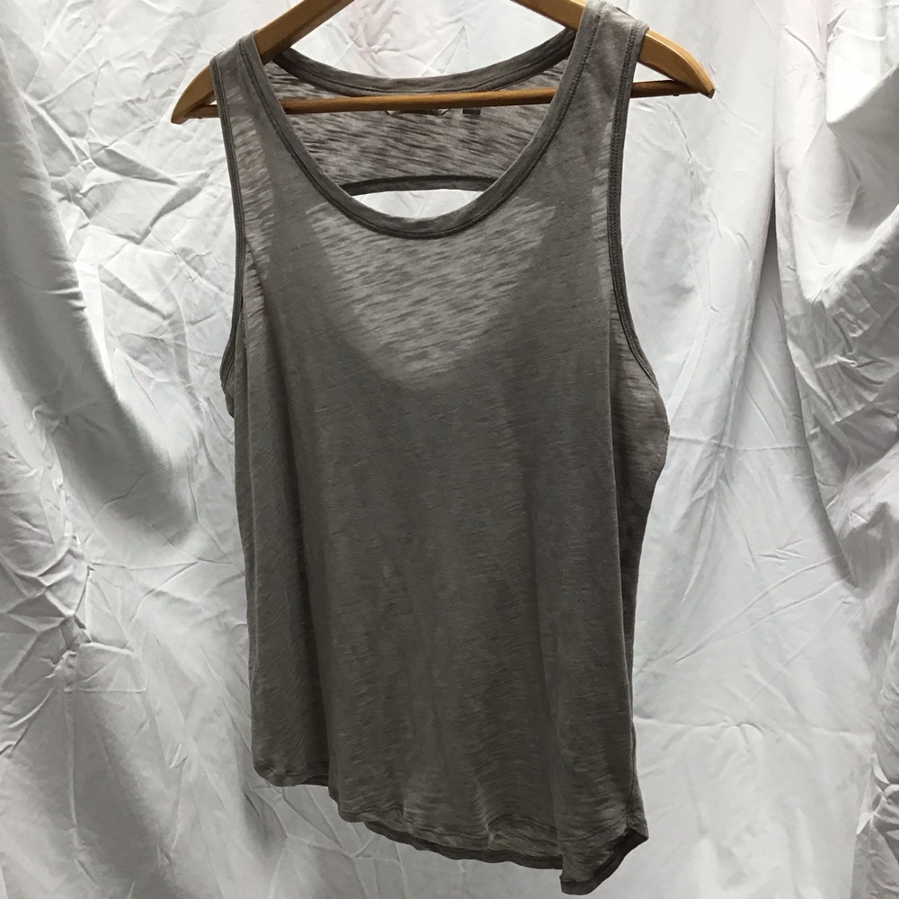 Athleta Gray Sleeveless Back Cut Out Tank Top